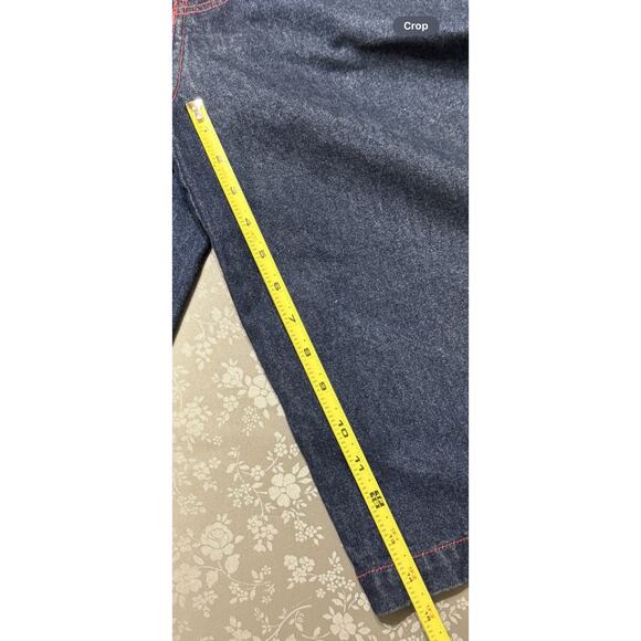 Y2K Boom X Red Outlined Hip Hop Jean Shorts Size 38 - Picture 11 of 12